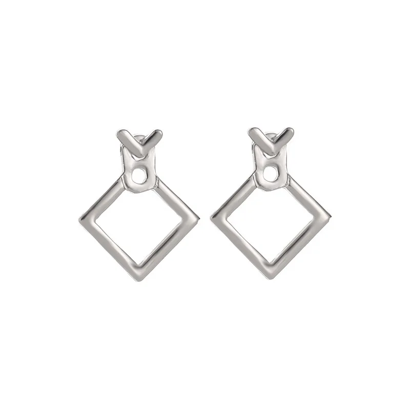 Tilted Square Overlap Earrings - Image 3