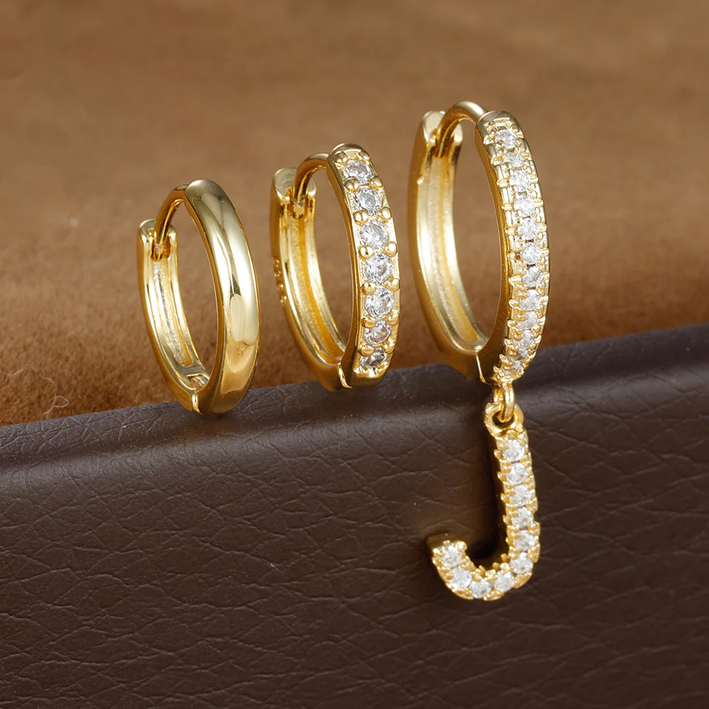 Dazzling Initial Diamond Earrings - Image 11