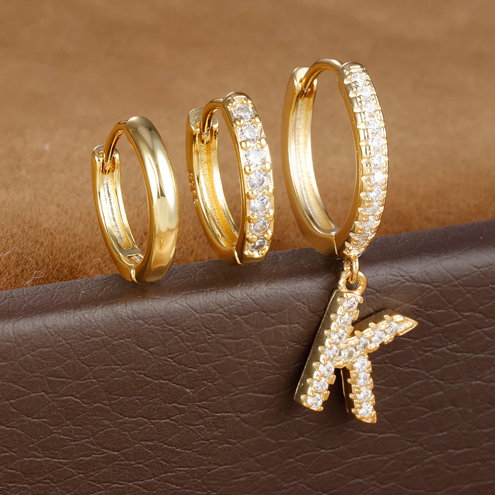 Dazzling Initial Diamond Earrings - Image 12