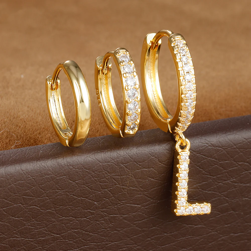 Dazzling Initial Diamond Earrings - Image 13