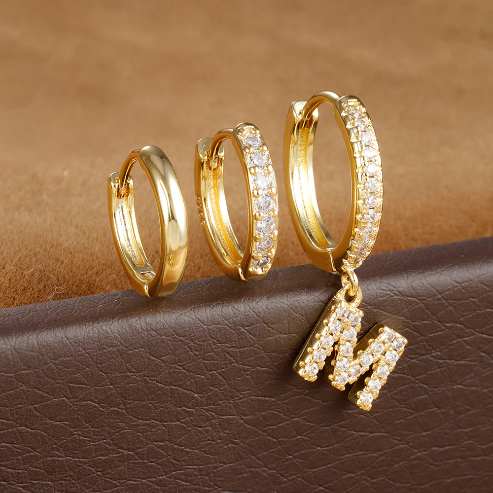 Dazzling Initial Diamond Earrings - Image 14