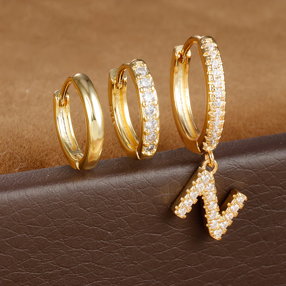 Dazzling Initial Diamond Earrings - Image 15