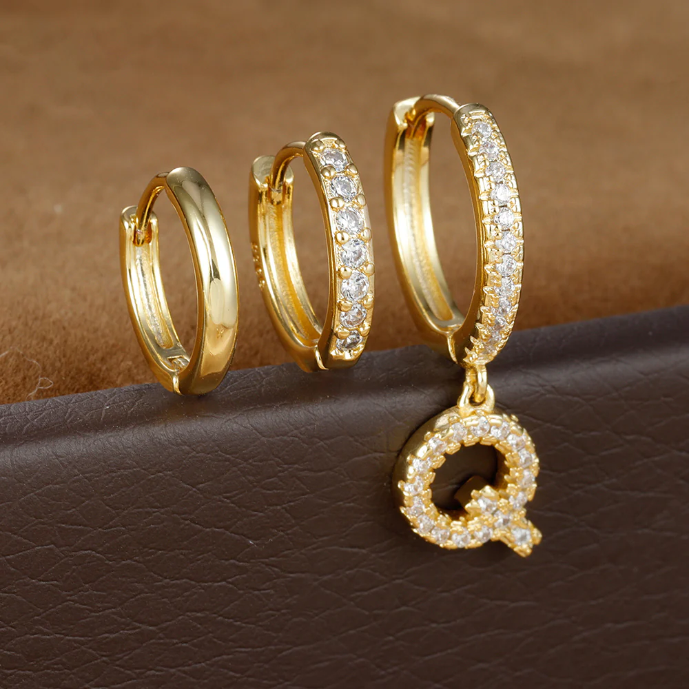 Dazzling Initial Diamond Earrings - Image 18