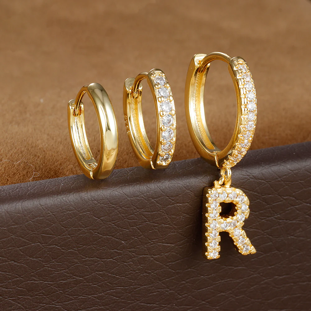 Dazzling Initial Diamond Earrings - Image 19