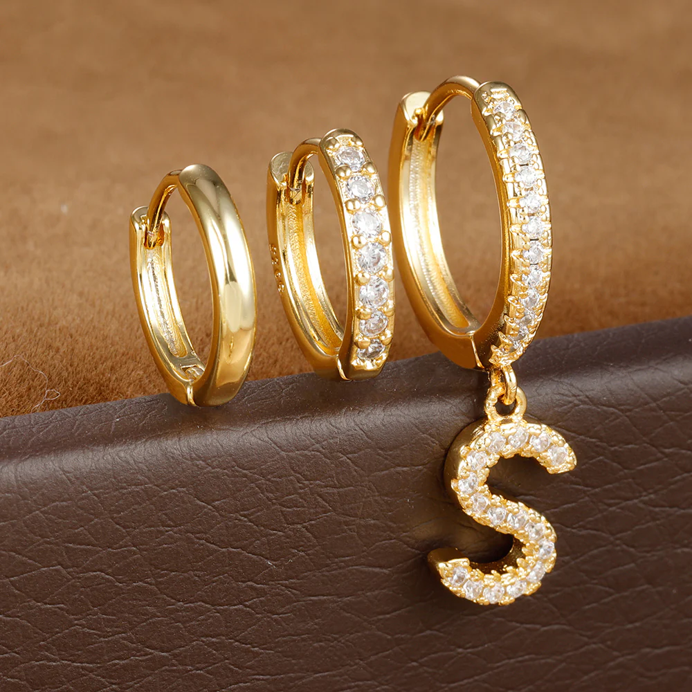 Dazzling Initial Diamond Earrings - Image 20