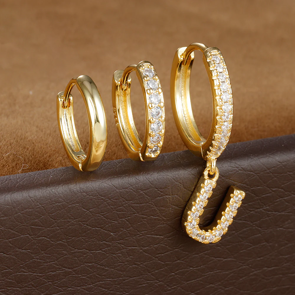 Dazzling Initial Diamond Earrings - Image 22