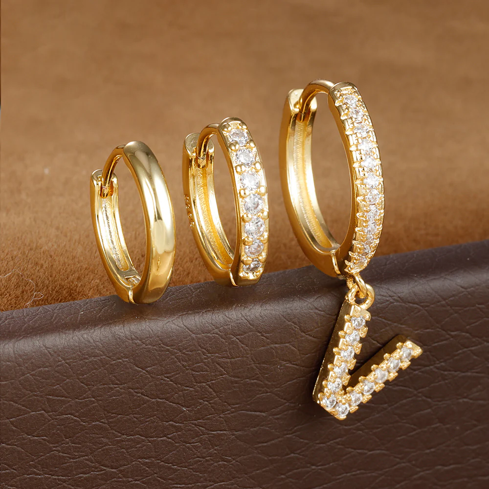 Dazzling Initial Diamond Earrings - Image 23