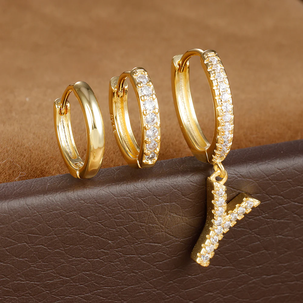 Dazzling Initial Diamond Earrings - Image 26