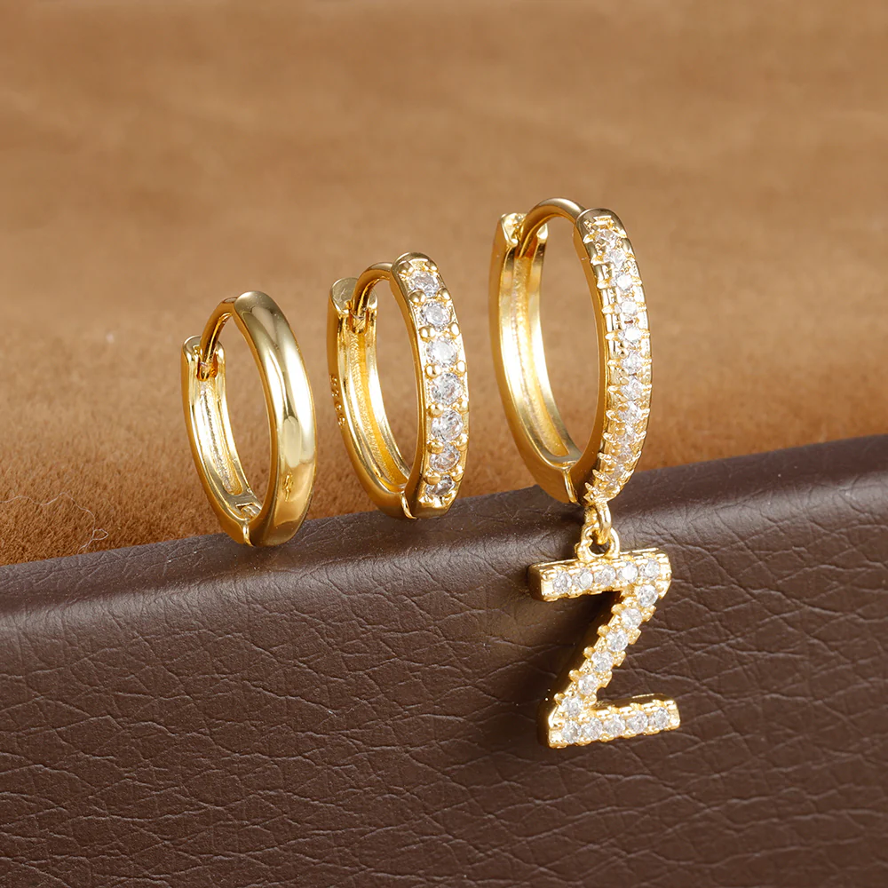 Dazzling Initial Diamond Earrings - Image 27