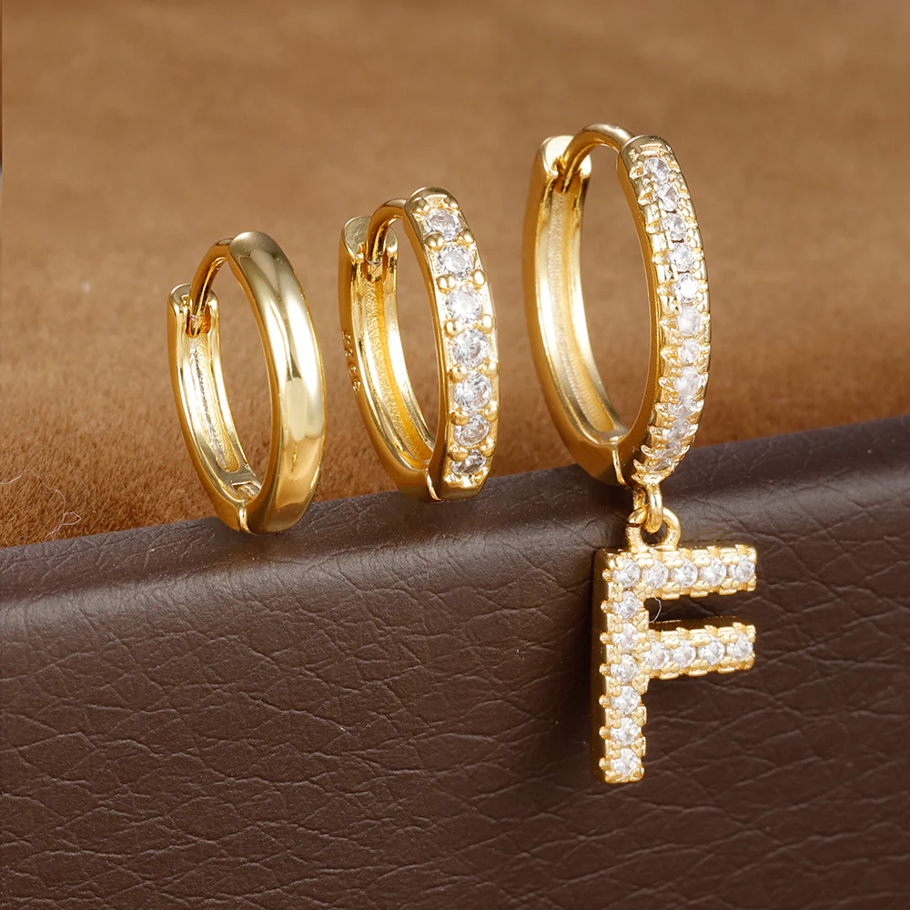 Dazzling Initial Diamond Earrings - Image 7