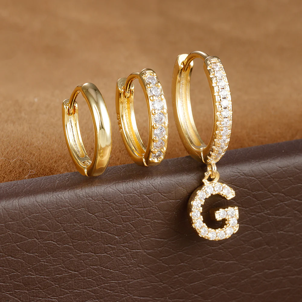 Dazzling Initial Diamond Earrings - Image 8