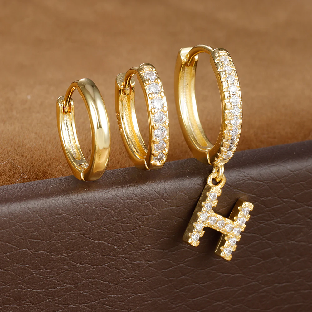 Dazzling Initial Diamond Earrings - Image 9