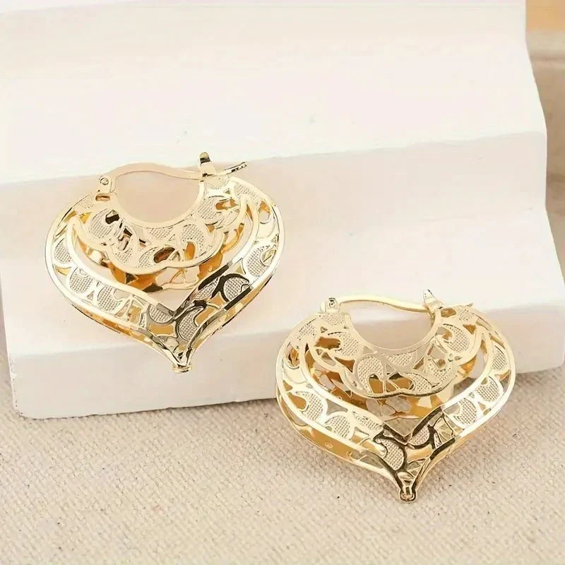 Classic Open Heart Drop Earrings - Image 3