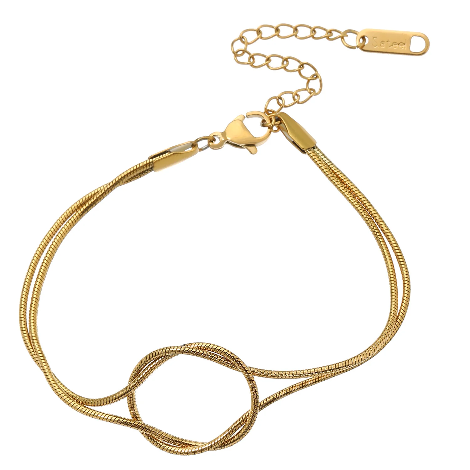 Knotted Snake Chain Couple Bracelet - Image 3