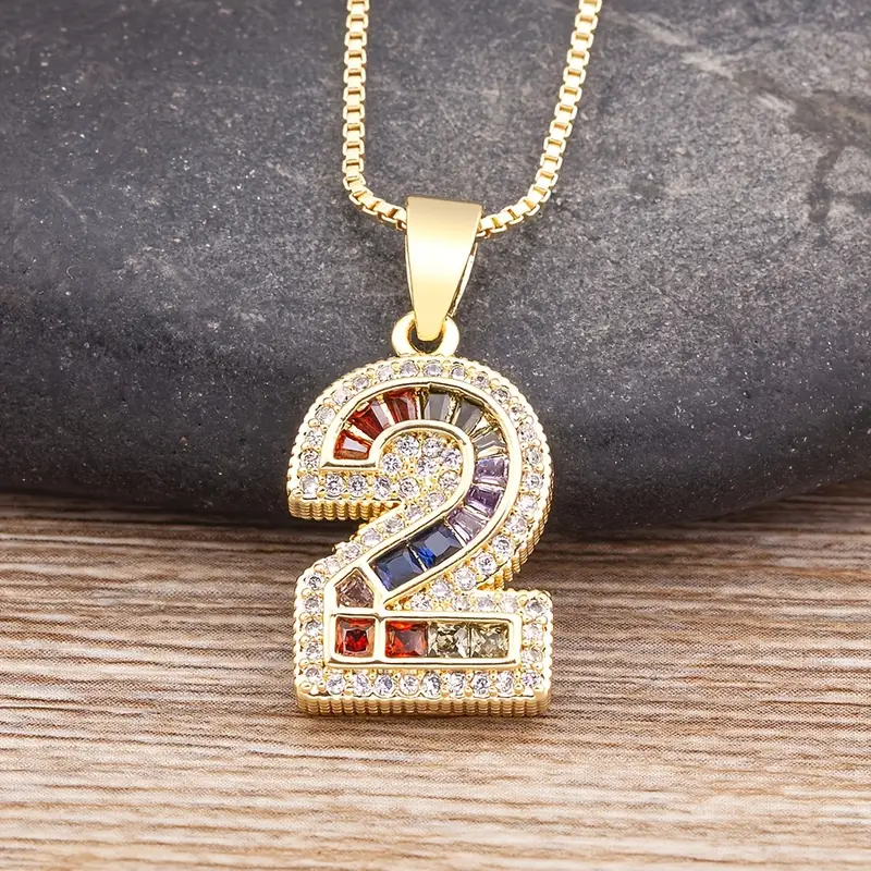 Luxe Number Rainbow Necklace - Image 3