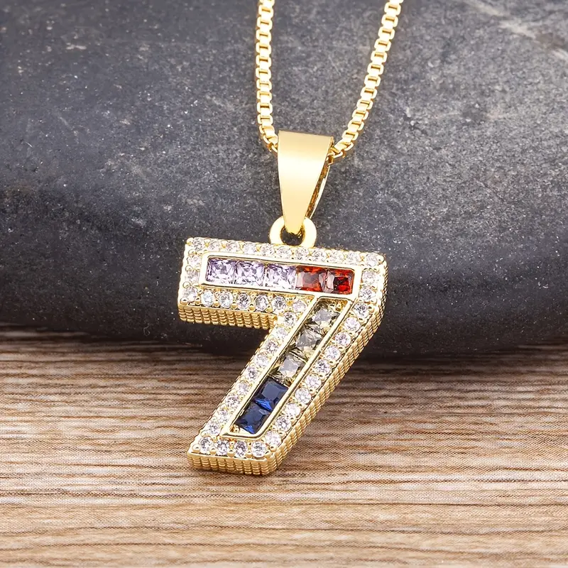 Luxe Number Rainbow Necklace - Image 8