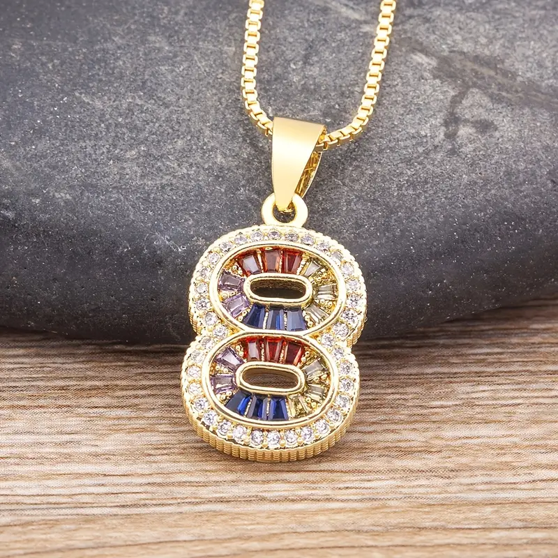 Luxe Number Rainbow Necklace - Image 9