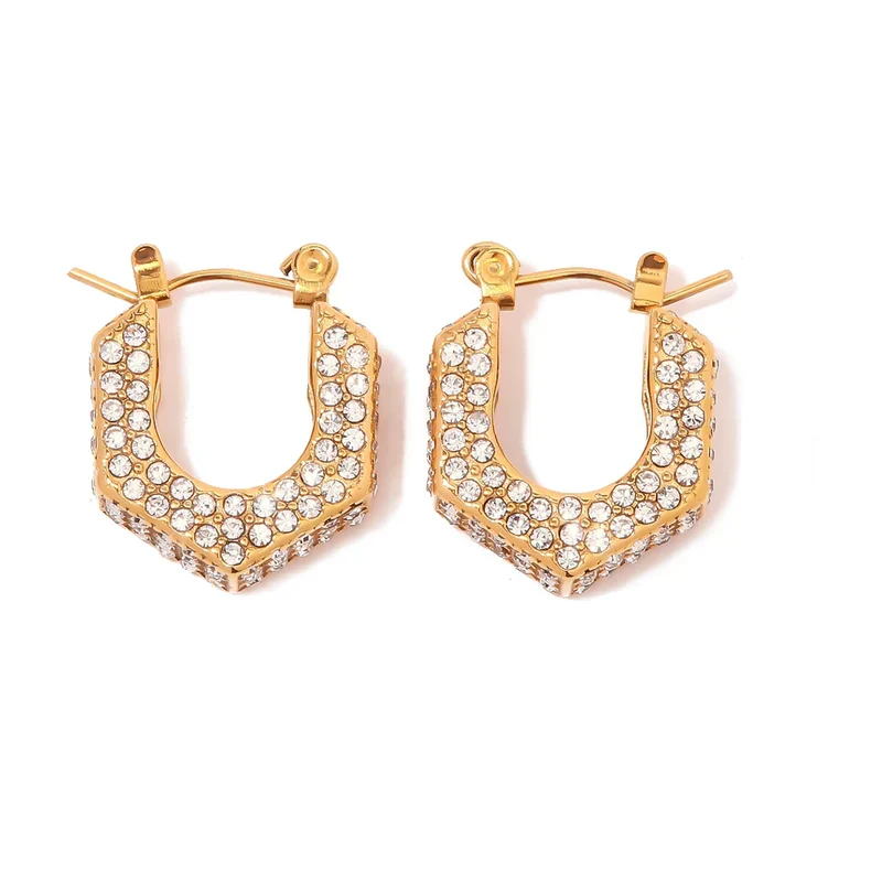 Pentagon Diamond Accented Earrings - Image 5