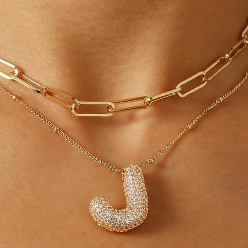 A-Z Sparkly Letter Necklace - Image 10