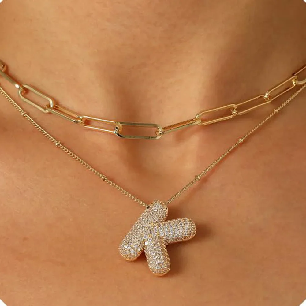 A-Z Sparkly Letter Necklace - Image 11