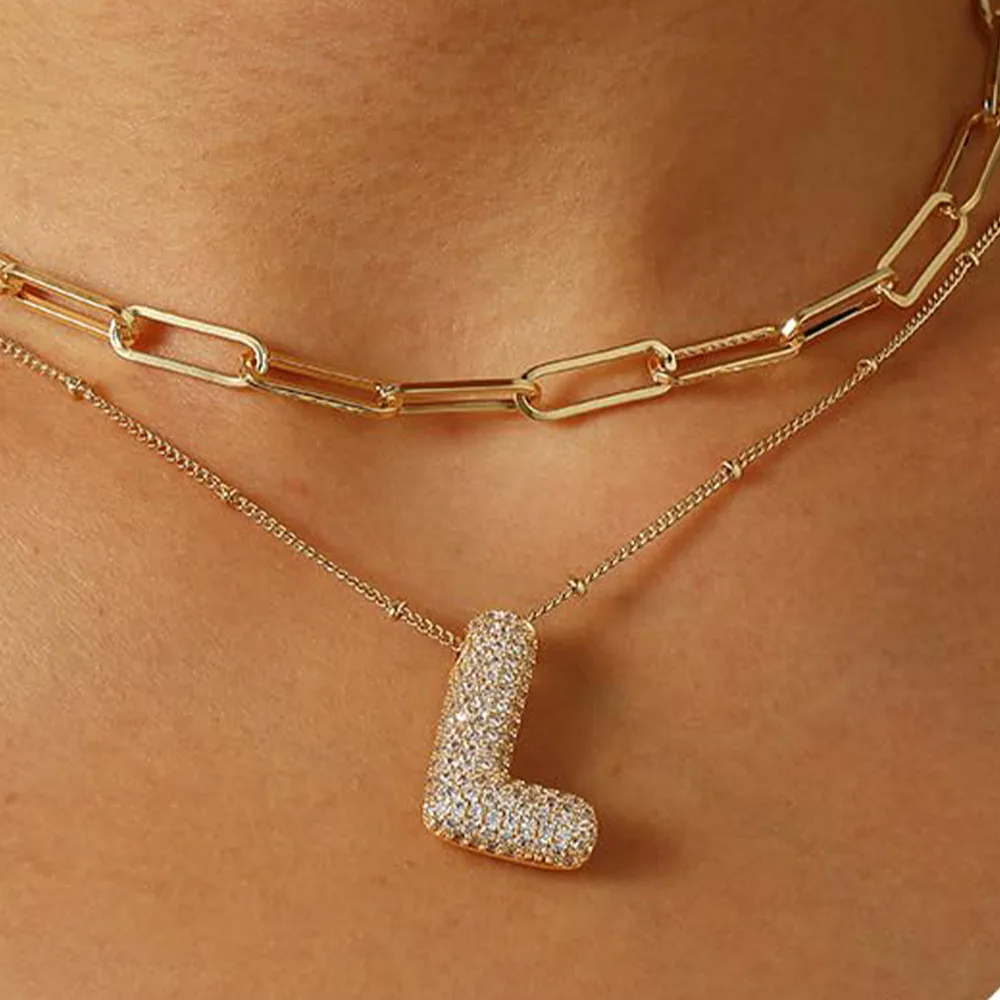 A-Z Sparkly Letter Necklace - Image 12
