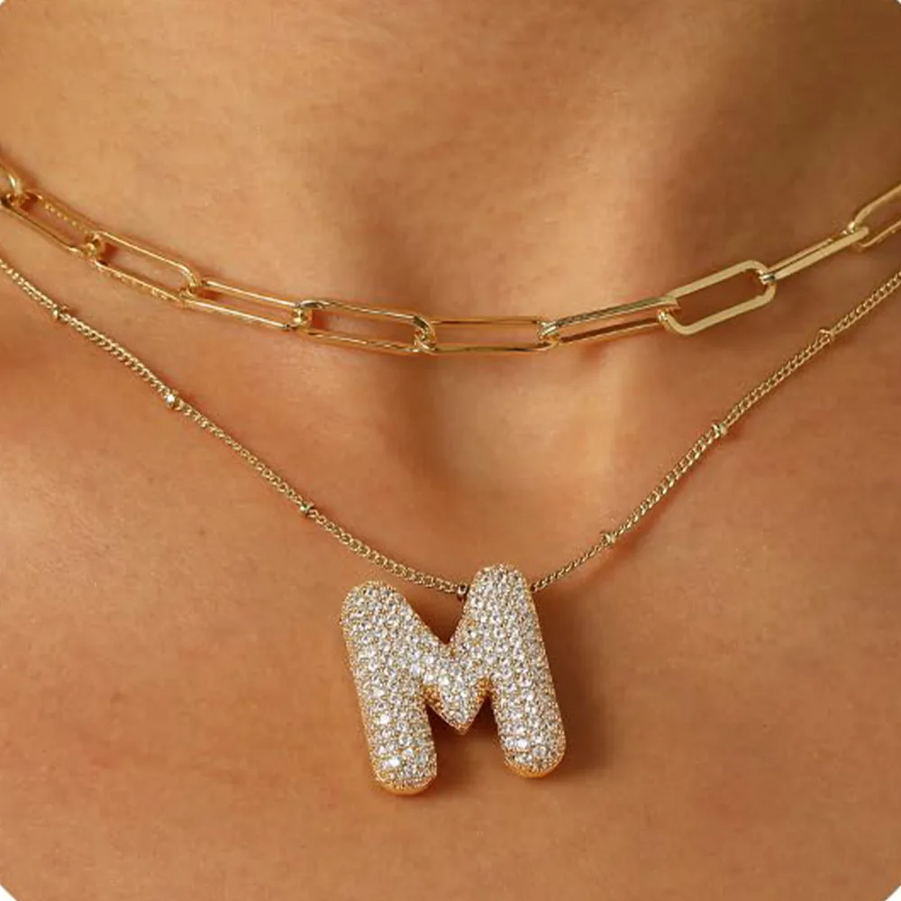 A-Z Sparkly Letter Necklace - Image 13