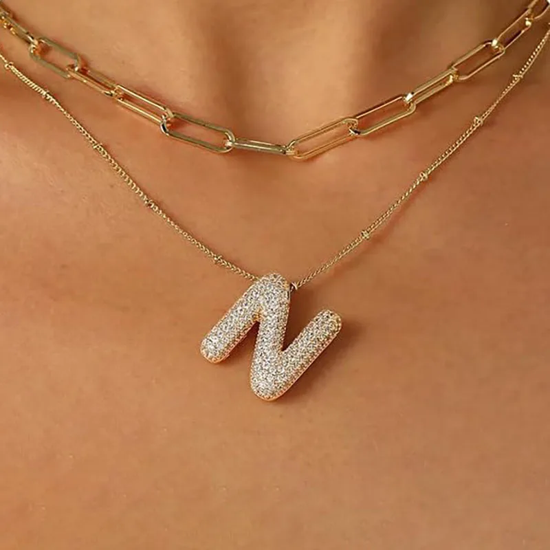 A-Z Sparkly Letter Necklace - Image 14