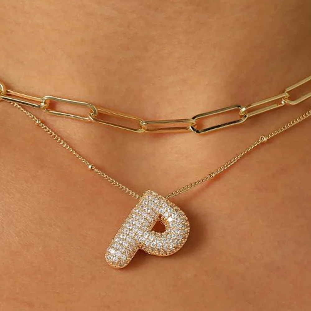 A-Z Sparkly Letter Necklace - Image 16