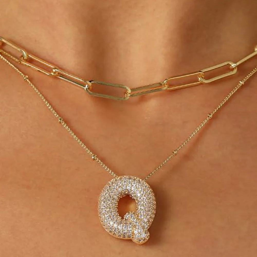 A-Z Sparkly Letter Necklace - Image 17