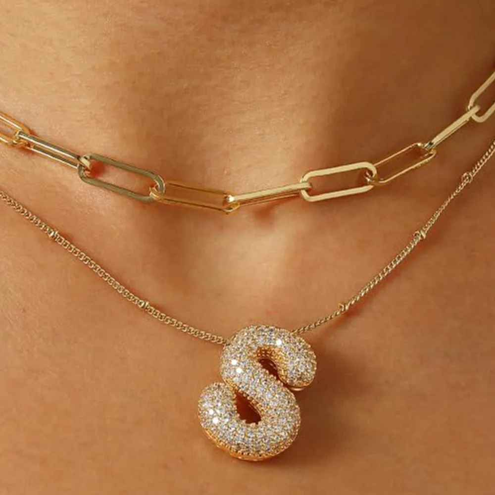A-Z Sparkly Letter Necklace - Image 19