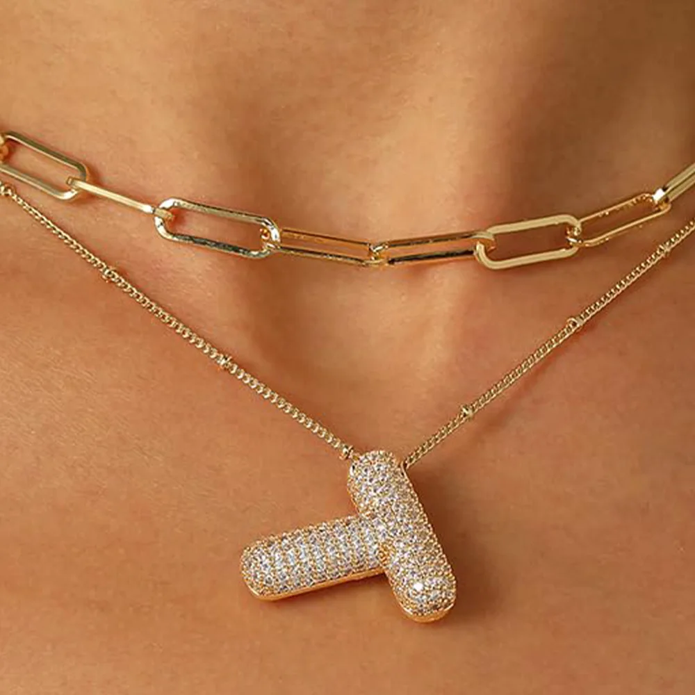 A-Z Sparkly Letter Necklace - Image 20