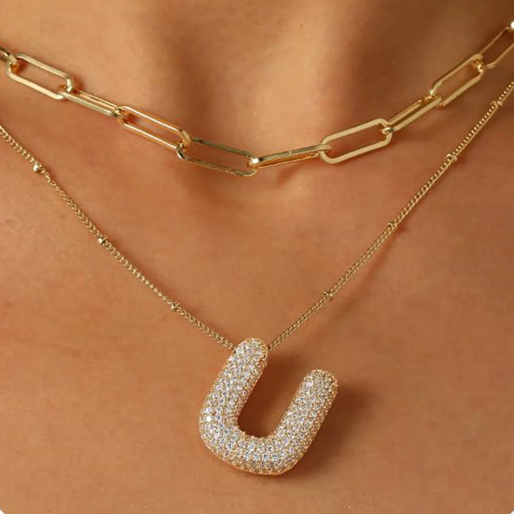 A-Z Sparkly Letter Necklace - Image 21