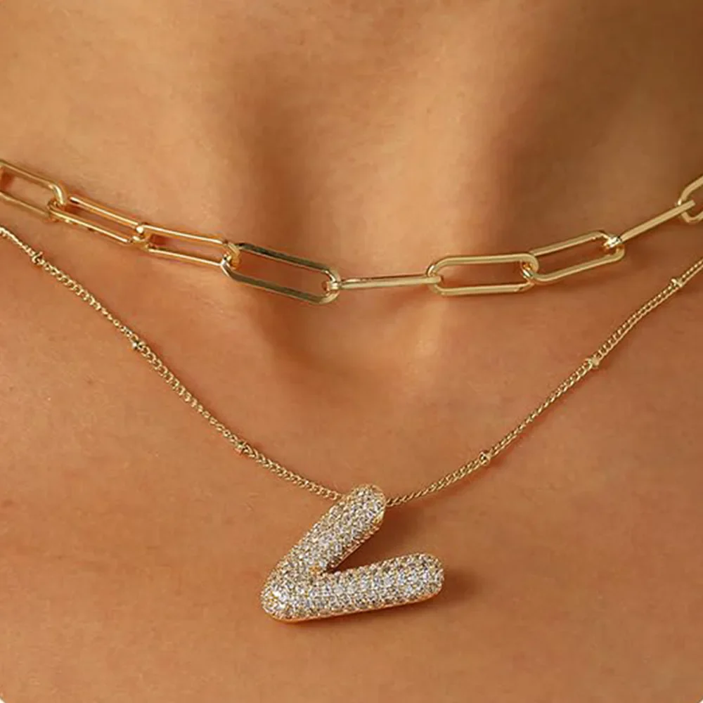 A-Z Sparkly Letter Necklace - Image 22