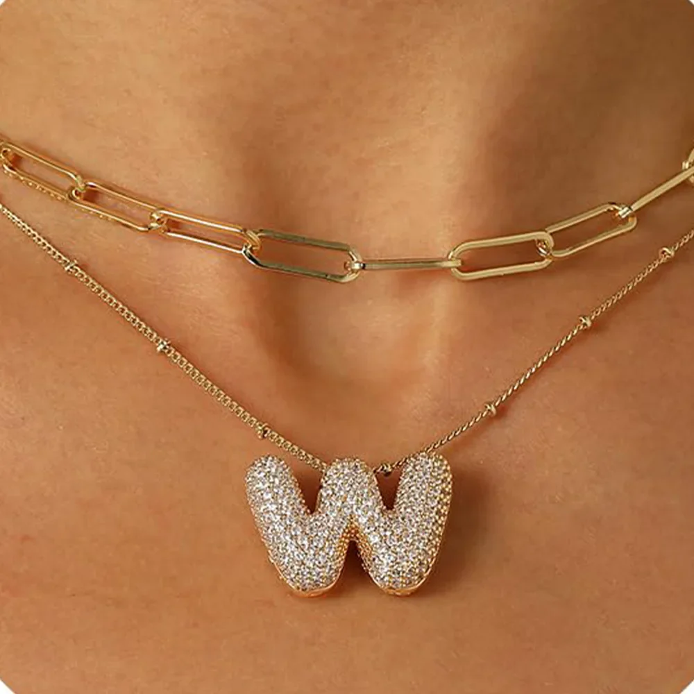 A-Z Sparkly Letter Necklace - Image 23