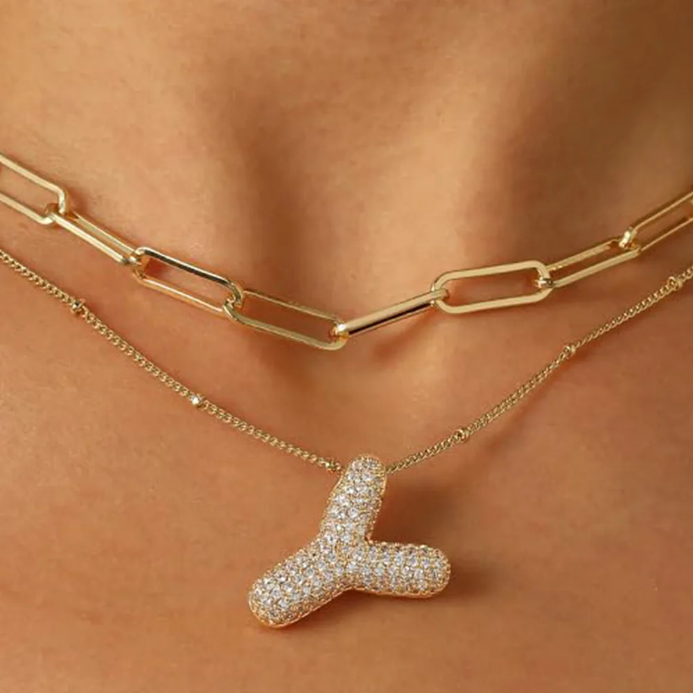 A-Z Sparkly Letter Necklace - Image 25