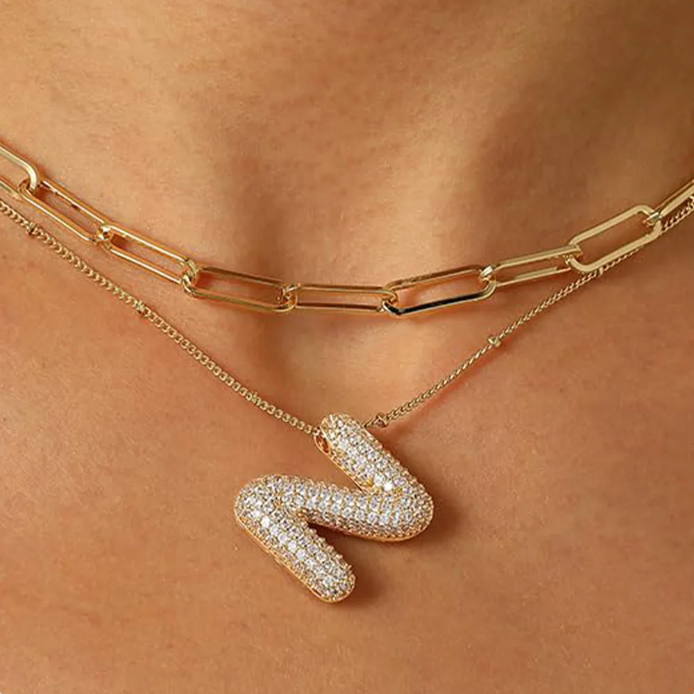 A-Z Sparkly Letter Necklace - Image 26