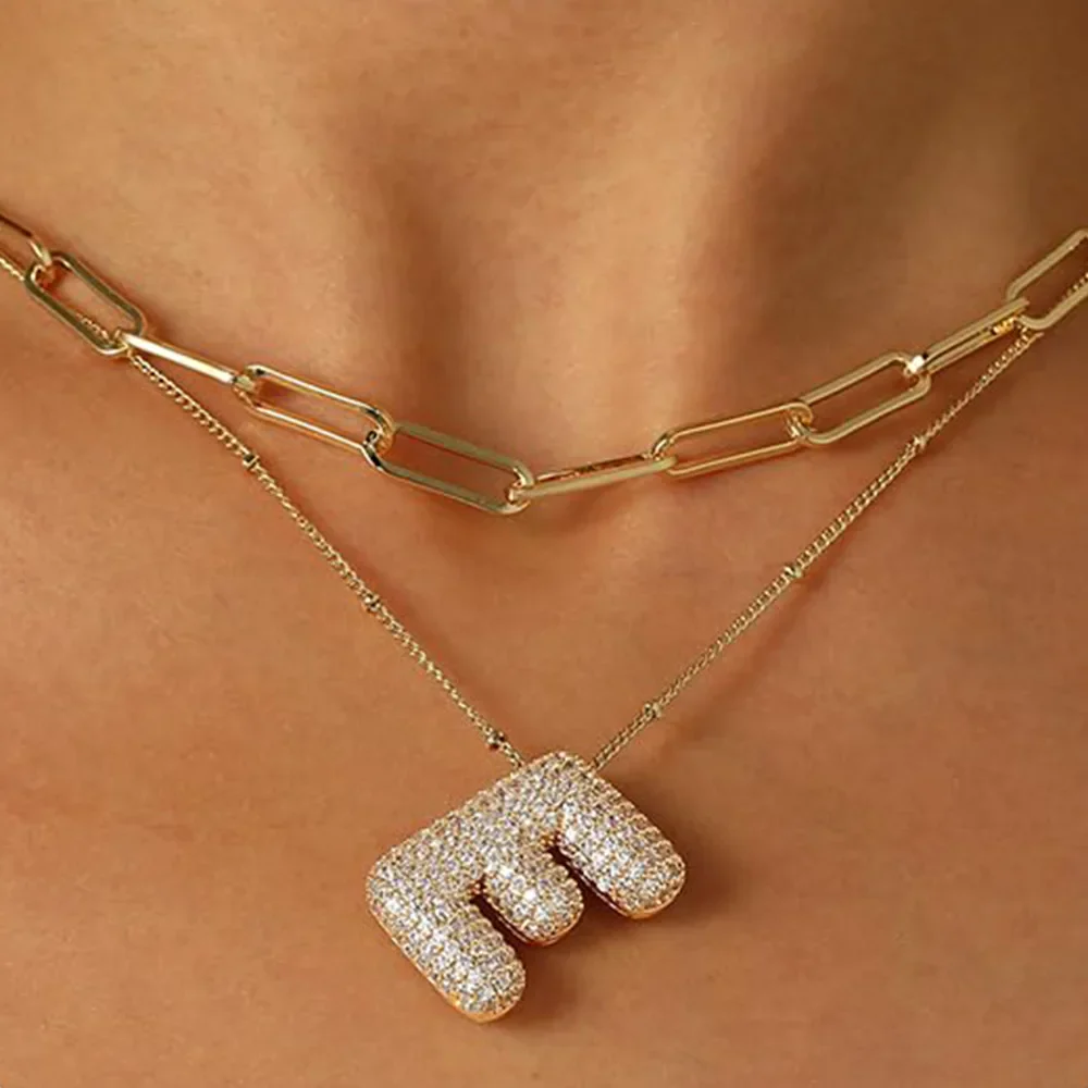 A-Z Sparkly Letter Necklace - Image 5