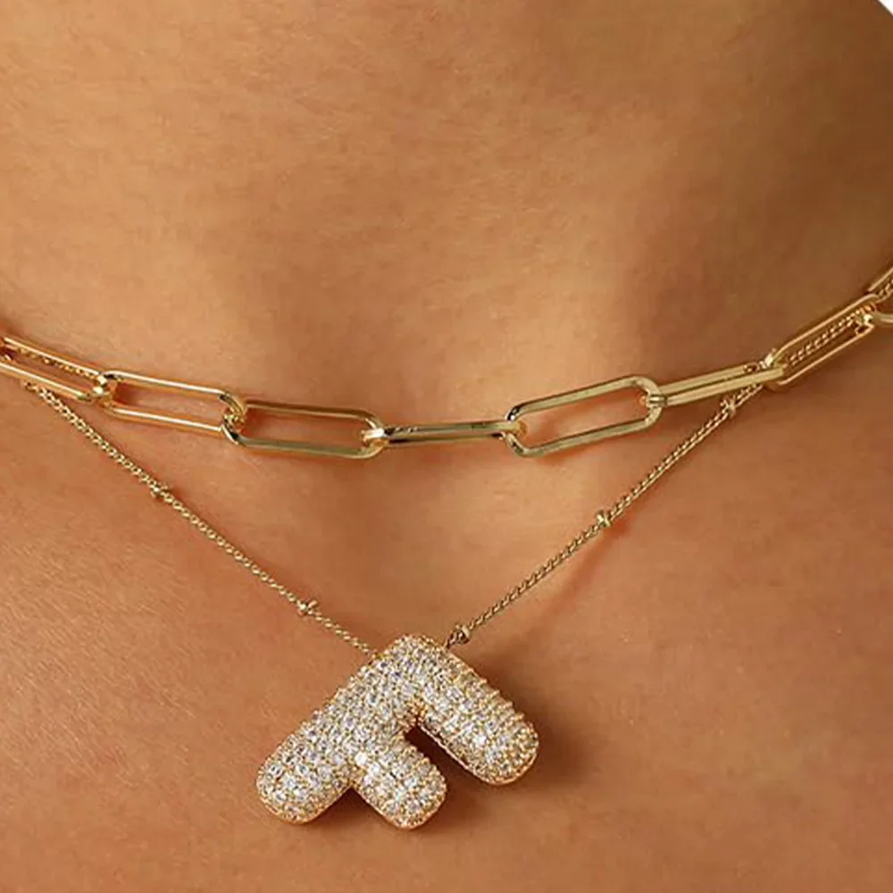 A-Z Sparkly Letter Necklace - Image 6