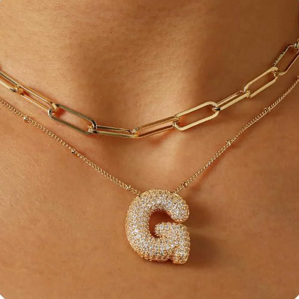 A-Z Sparkly Letter Necklace - Image 7