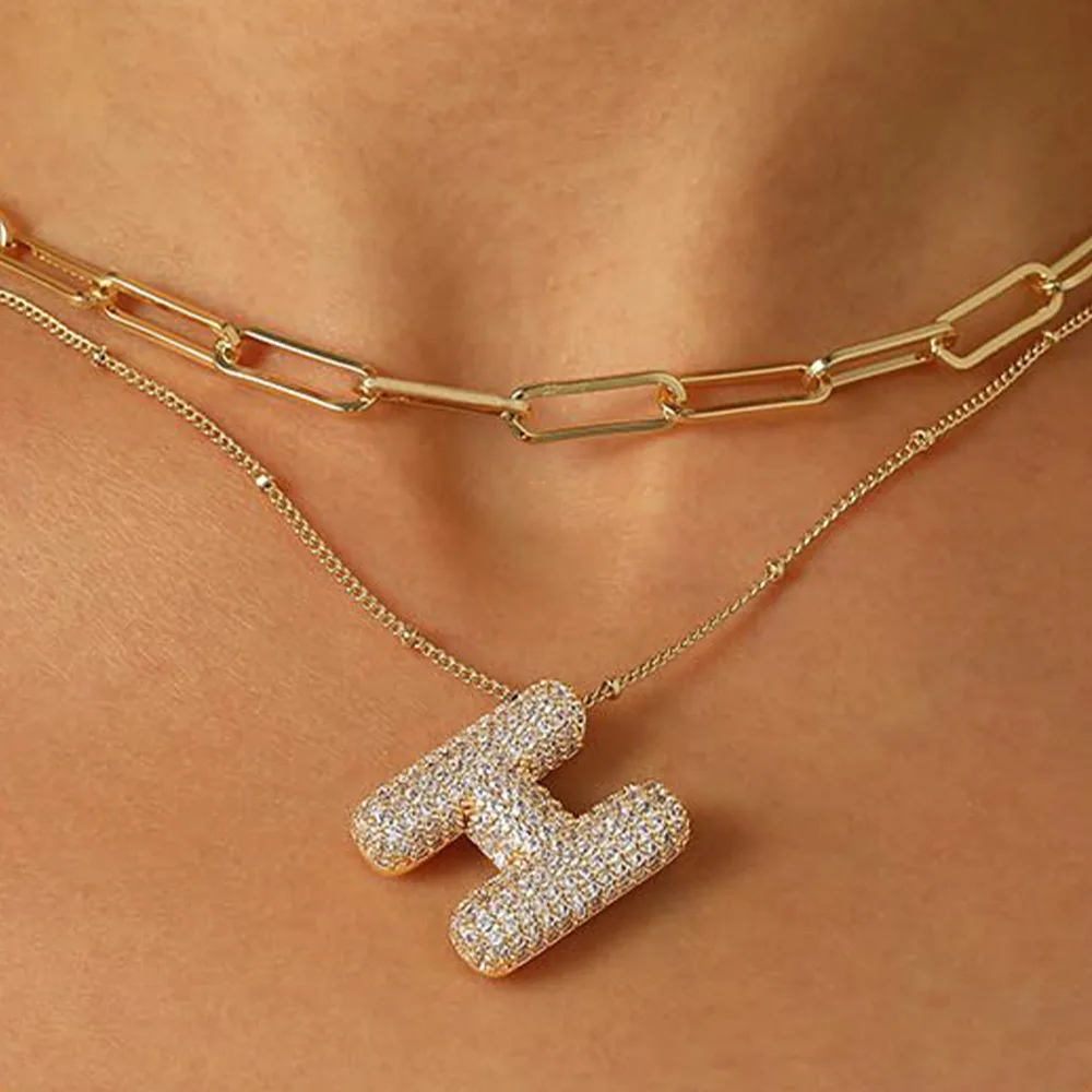 A-Z Sparkly Letter Necklace - Image 8