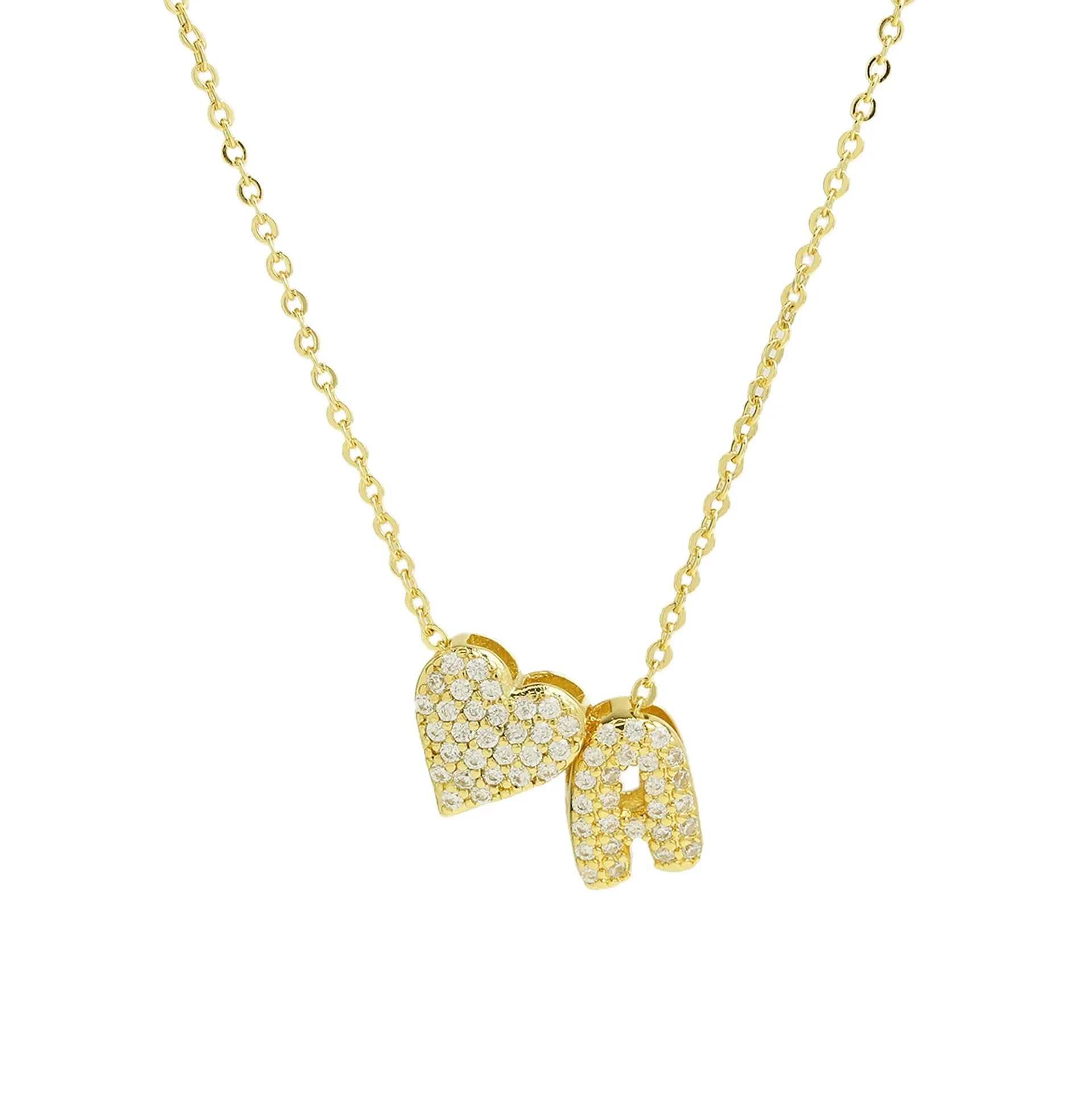 A-Z Tiny Heart Initial Necklace - Image 3