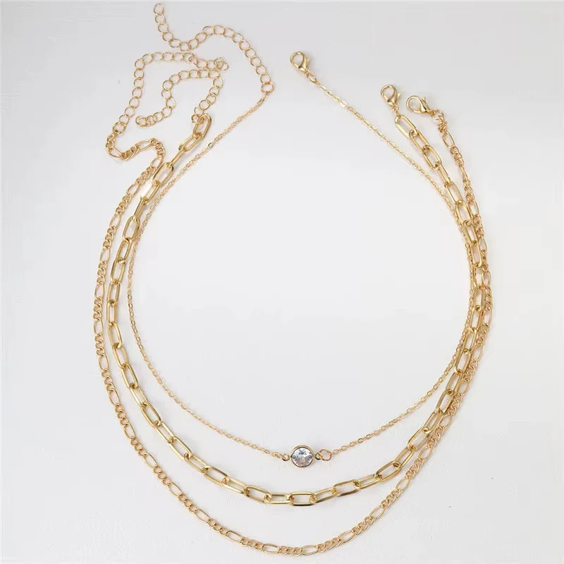 Triple Layer Crystal Charm Necklace - Image 3