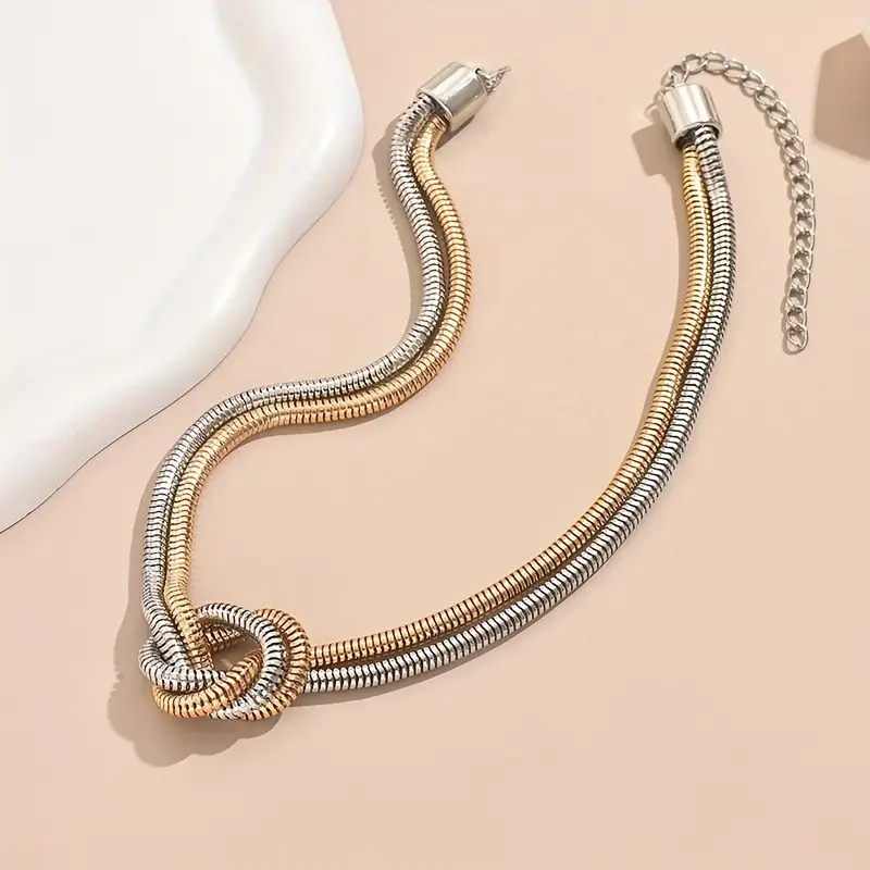 Twisted Snake Chain Knot Necklace - Image 3