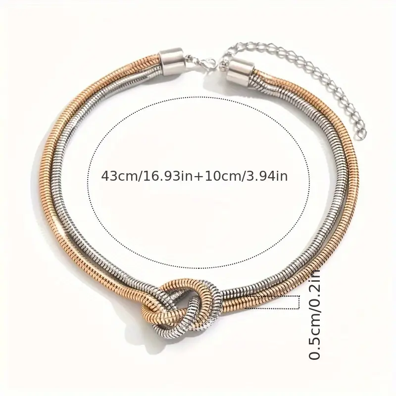Twisted Snake Chain Knot Necklace - Image 4